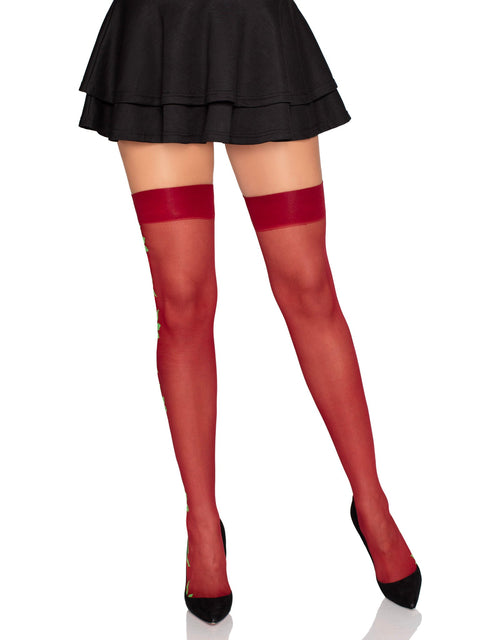 Medias altas hasta el muslo con estampado floral de Roselle