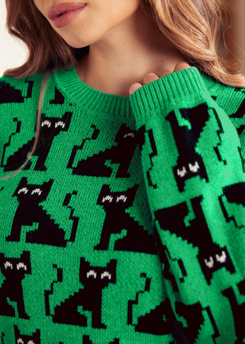 Jersey de cuello redondo con notas de nostalgia