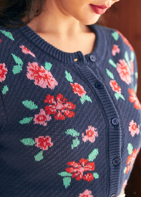 Cárdigan de jacquard con tapiz atemporal