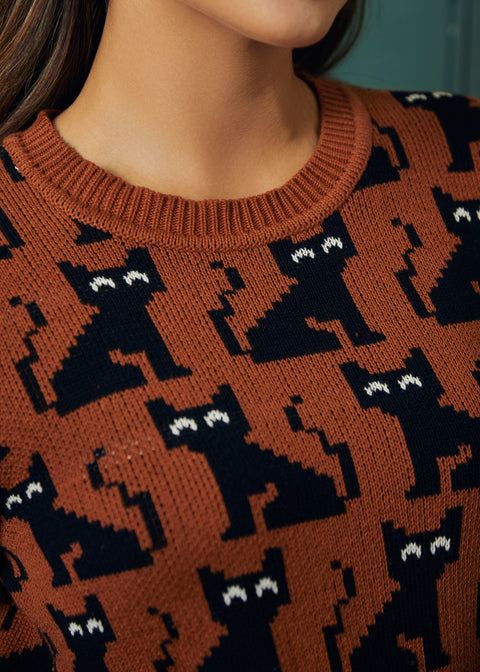 Jersey de cuello redondo con notas de nostalgia