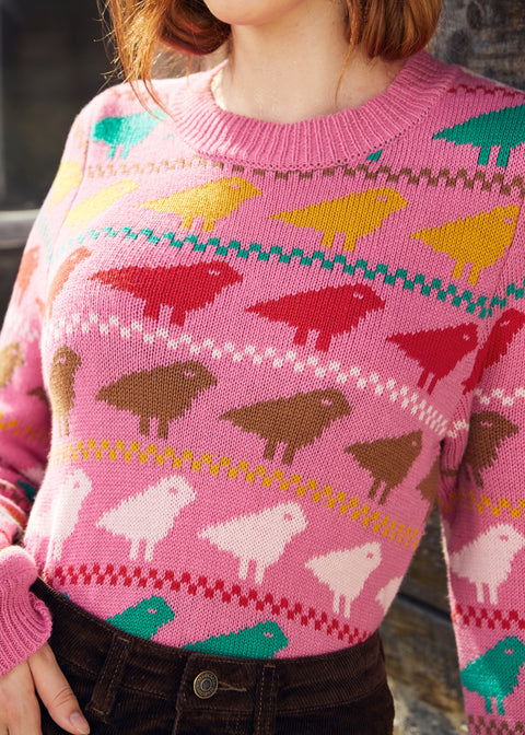 Jersey de cuello redondo con notas de nostalgia