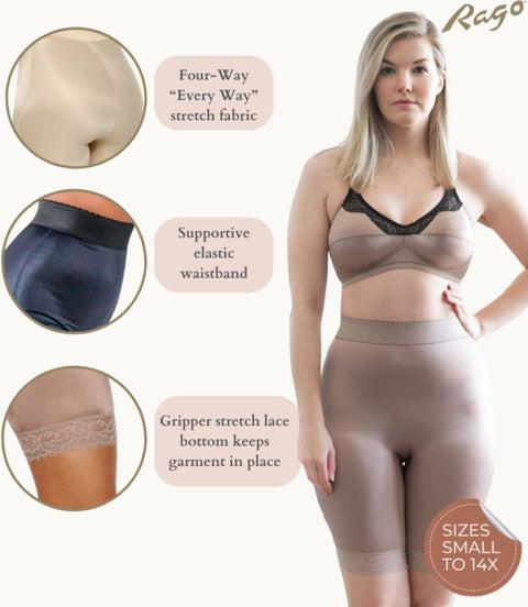 Pantalón corto de ciclista de talle alto con efecto moldeador | Satén elástico en cuatro direcciones con braguita incorporada | Estilo 518