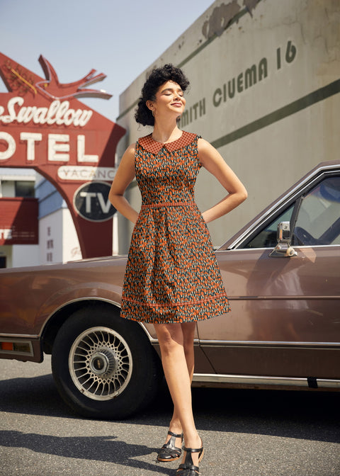 Vestido con cuello de champiñón