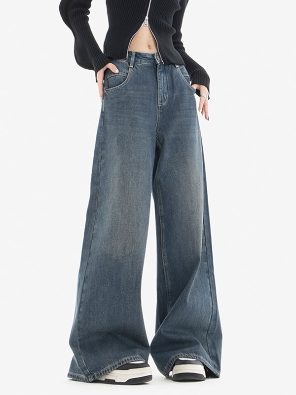 Classic Blue Wash Baggy Boyfriend Jeans