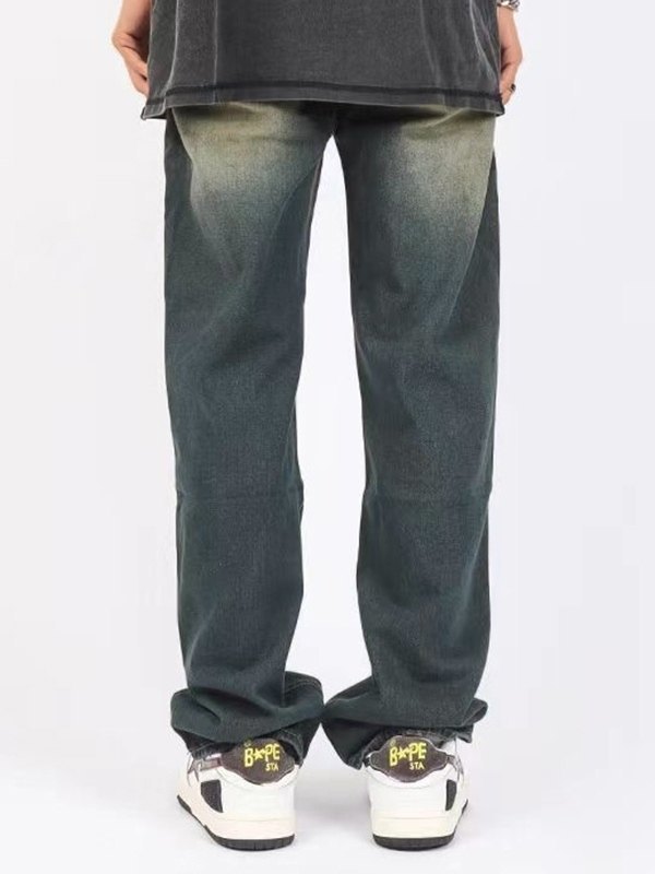Men’s Street Distressed Washed Jeans