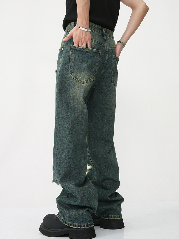 Men’s Vintage Ripped  Loose Jean