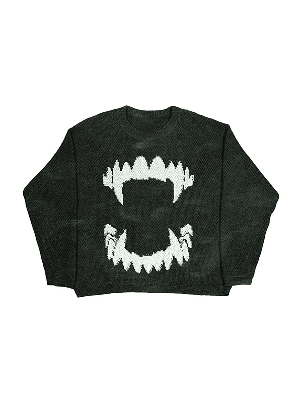 Men’s Knit Street Print Loose Sweater