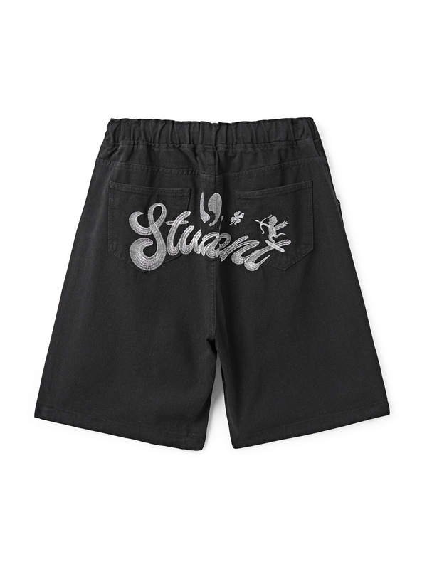 Men’s Vintage Embroidery Print Stretchy WaistShorts