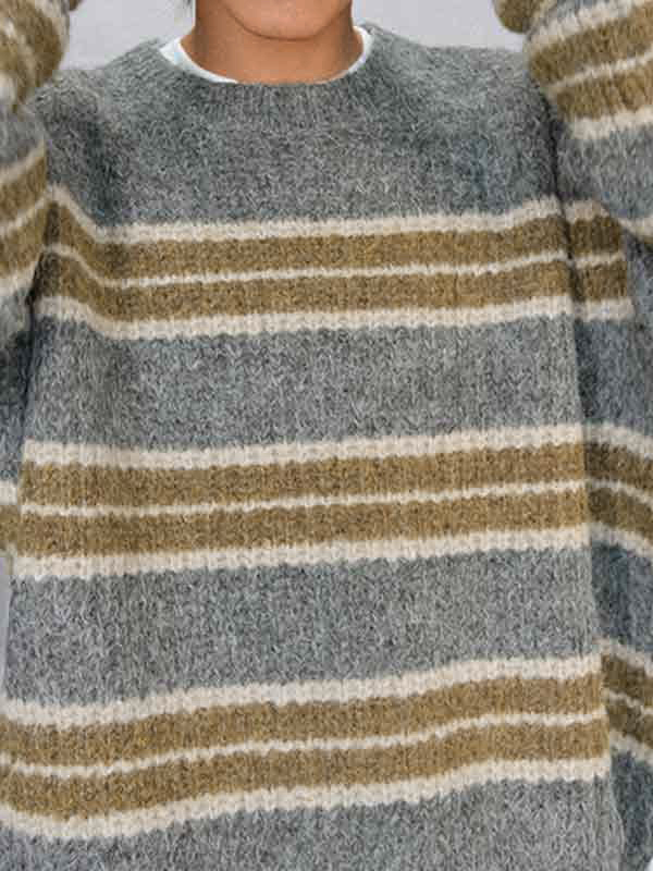 Men’s Contrast Color Stripe Cozy Knit Sweatshirt