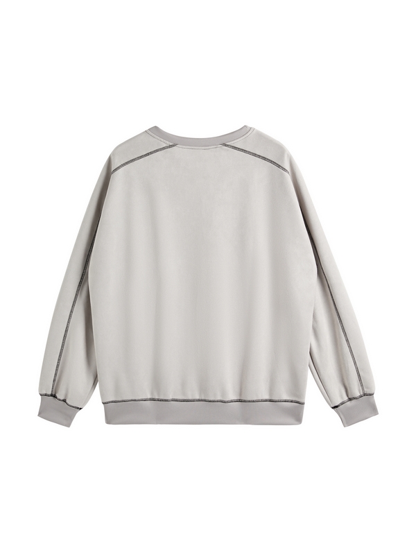 Men’s Distressed Stitch Detail Splice Long Sleeve Tee