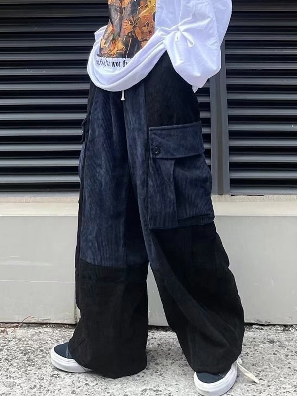 Men’s Corduroy Splice Big Pocket Cargo Pants