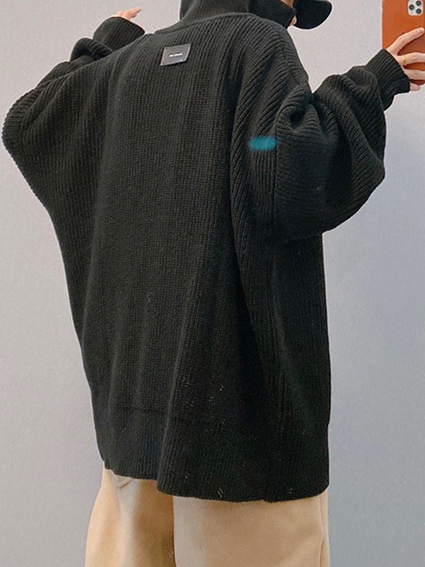 Men’s Solid Half Zip Pullover Knit Sweater