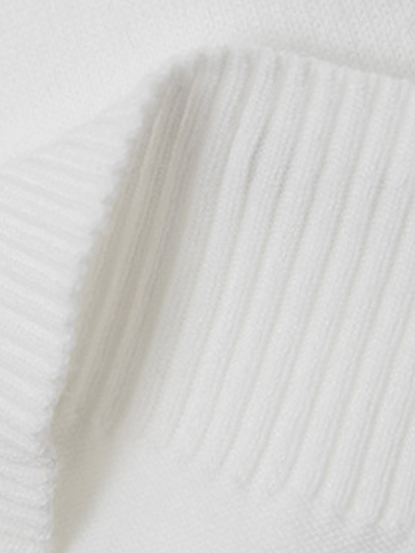 Preppy Letter Embroidery Lapel Neck Long Sleeve Knit