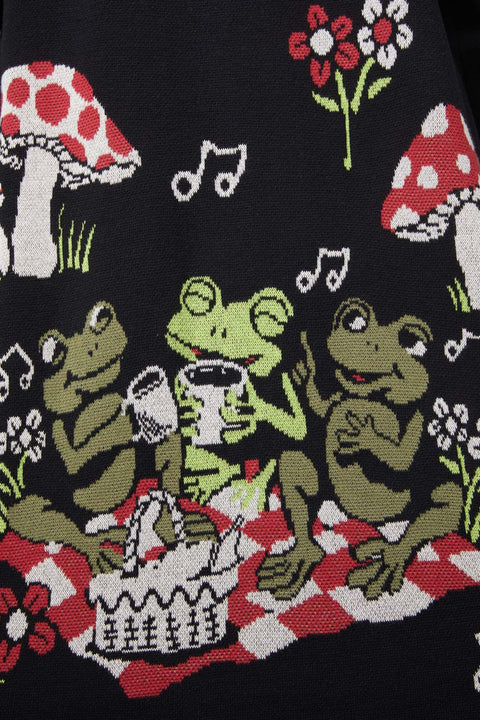 Cárdigan de picnic con estampado de ranas