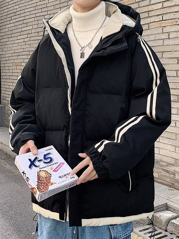Men’s Hooded Side Stripe Padded Jacket