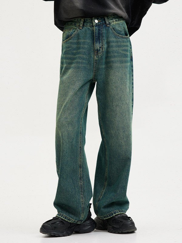 Men’s Vintage Faded Denim Loose Jeans