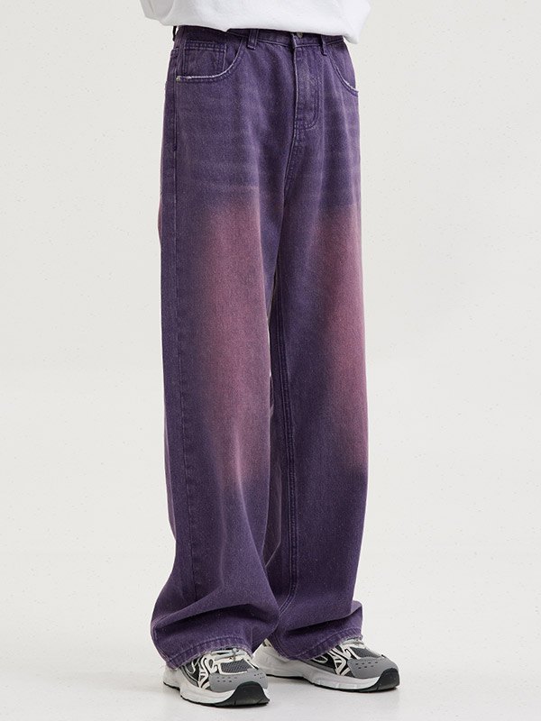 Men’s Vintage Faded Denim Loose Jeans