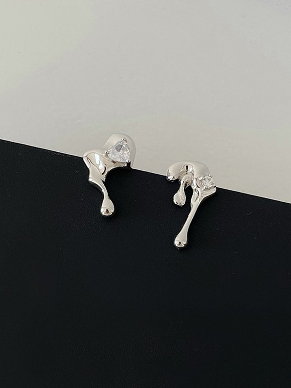 Lava Diamond Zirconia Stud Earring