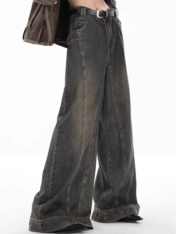 Nostalgic Color Wide Leg Loose Boyfriend Jeans
