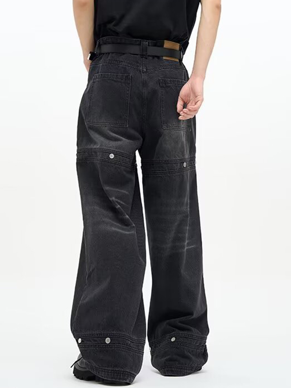 Loose Versatile Hip-Hop Straight Leg Cargo Jeans