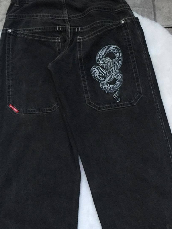 Hip Hop Trendy Brand Print Boyfriend Jeans