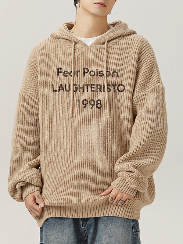 Japanese Loose Letter Print Sweater