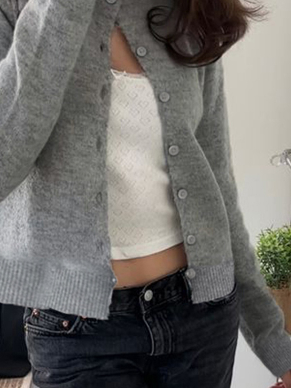 Retro Slimming Buttoned Cardigan