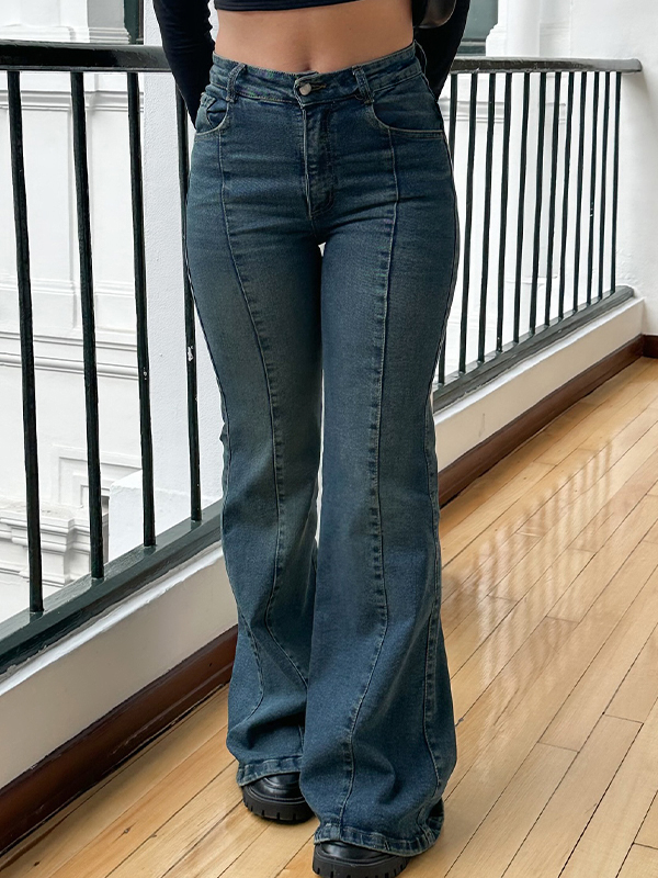 Slim Fit Blue Flare Jeans