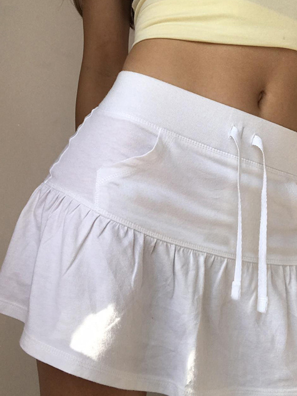 Drawstring Pocket Mini Skirt