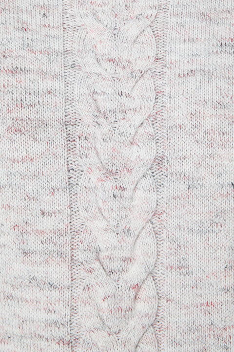 Jersey de lana de punto cuadrado con trenzas y teñido espacial