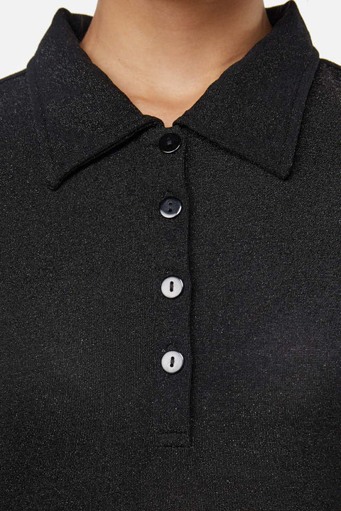 Vestido midi de malla brillante