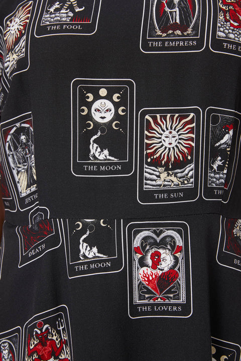 Vestido con estampado de tirada de tarot
