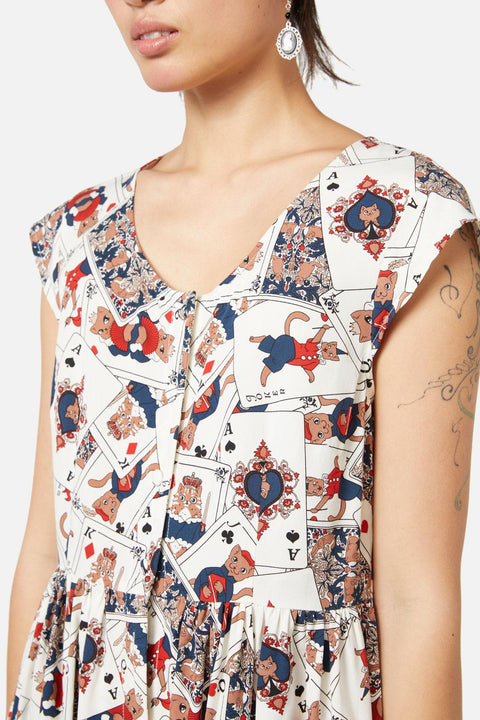 Vestido estampado de la Reina de los Gatos