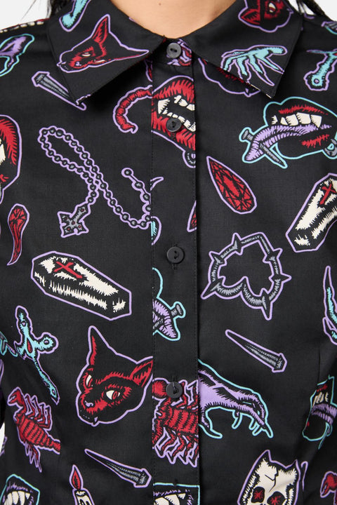 Blusa gótica succionada