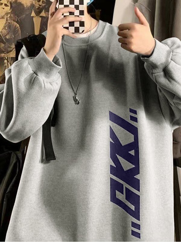 Men’s Letter Graphic Fleece Lined Sweatshirt