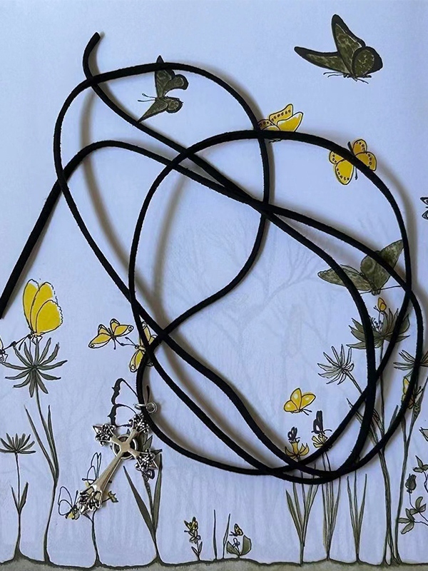 Bow Tie Cross Necklace