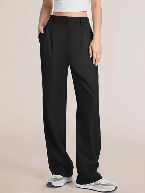 High Rise Wide Leg Tailored Pants