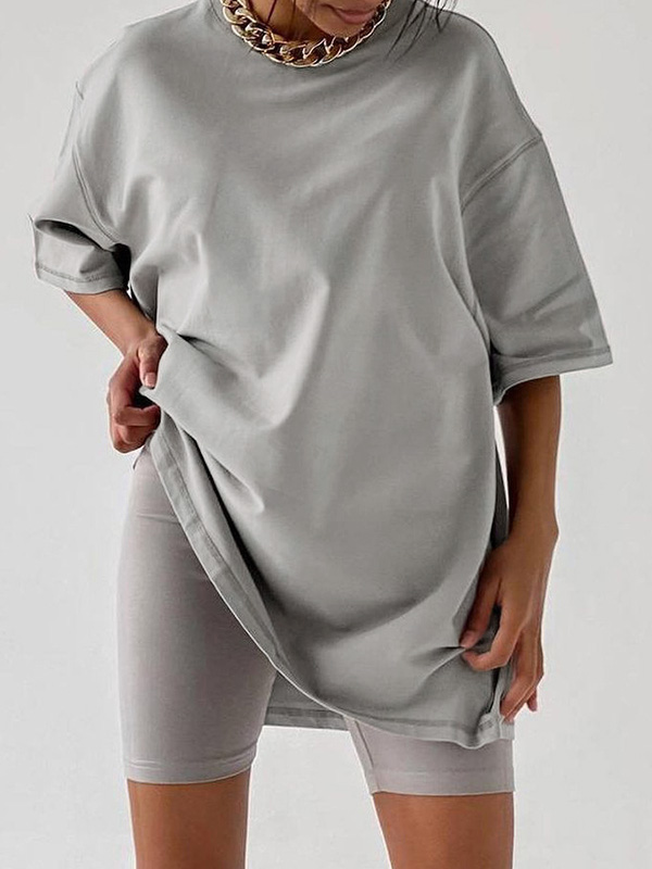 Abstract Print Oversized Short Sleeve Tee