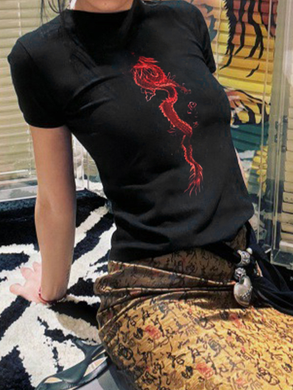 Dragon Print Short Sleeve Tee