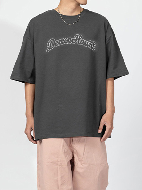 Men’s Letter Print Oversized Short Sleeve Tee
