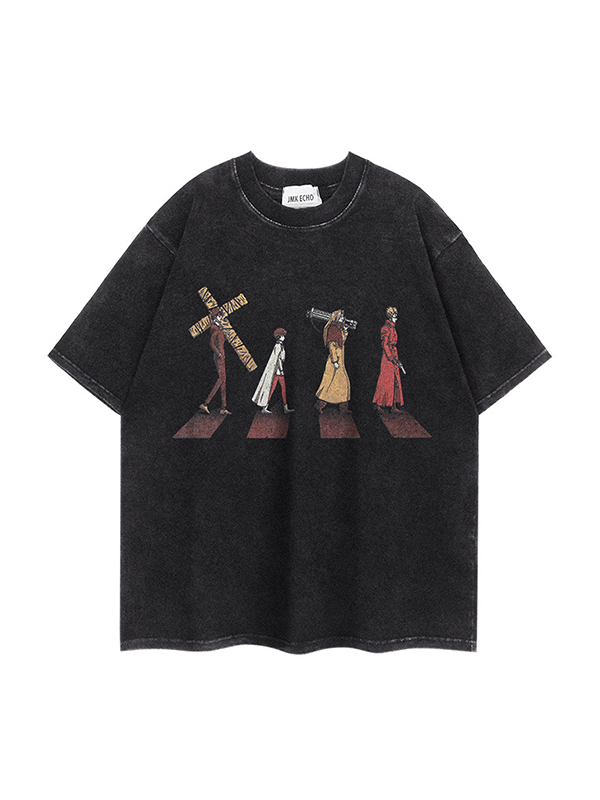 Men’s Street Print Oversized Short Sleeve Tee