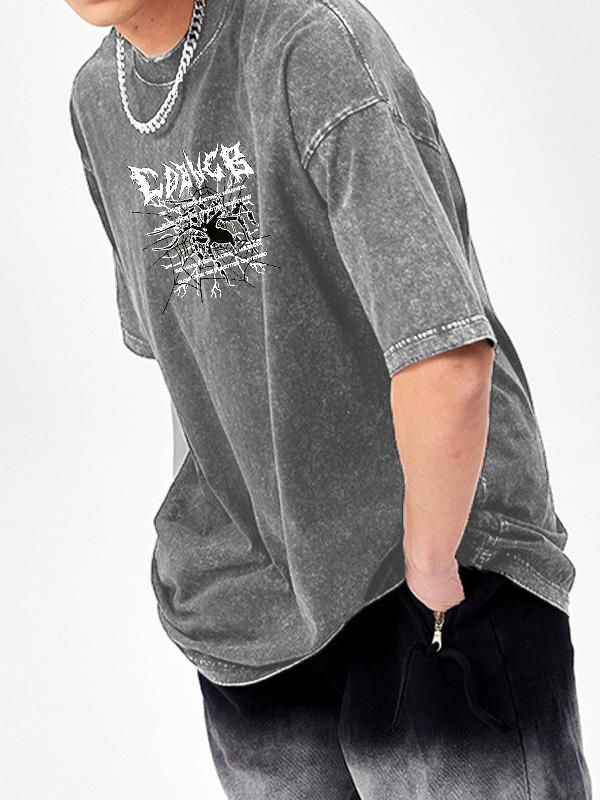Men’s Spider Print Oversized Short Sleeve Tee
