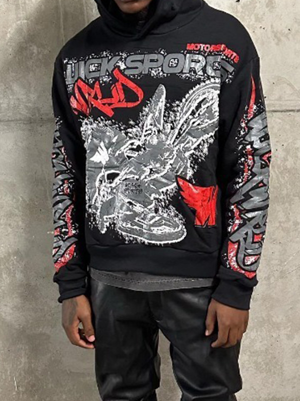 Men’s Dark Graphic Oversized Hoodie