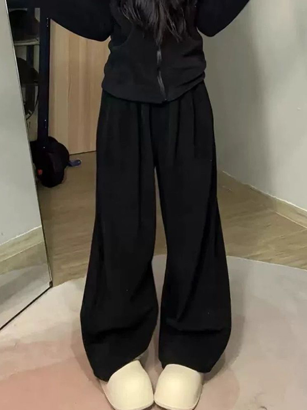 Solid Color Pocket Sweatpants