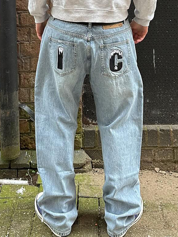 Men’s Animal Print Loose Jeans