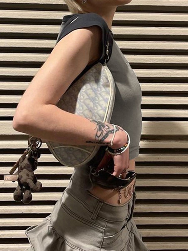 Vintage Guitar Raglan Sleeve Crop Top