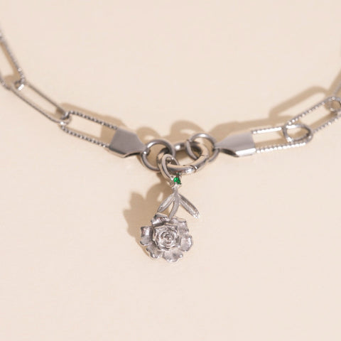 Colgante para collar con colgante de peonía, flor de nacimiento de mayo