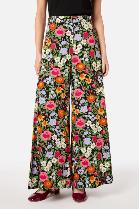 Pantalón palazzo con estampado floral