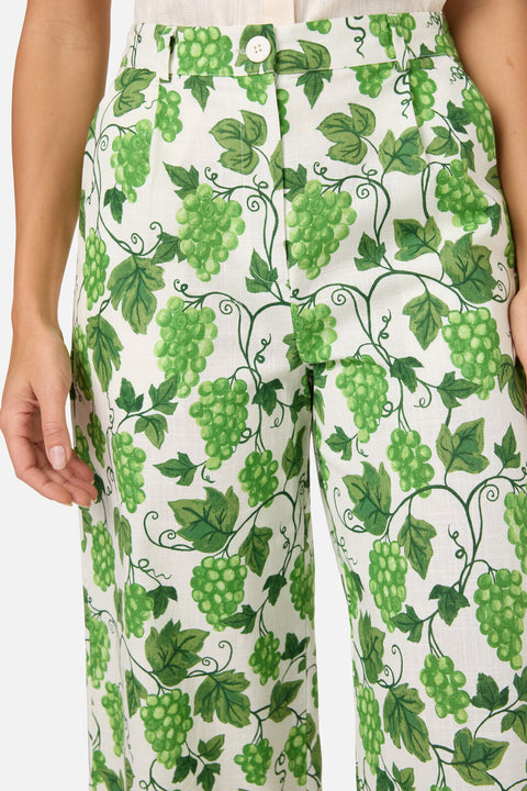 Pantalón de verano con estampado de vid