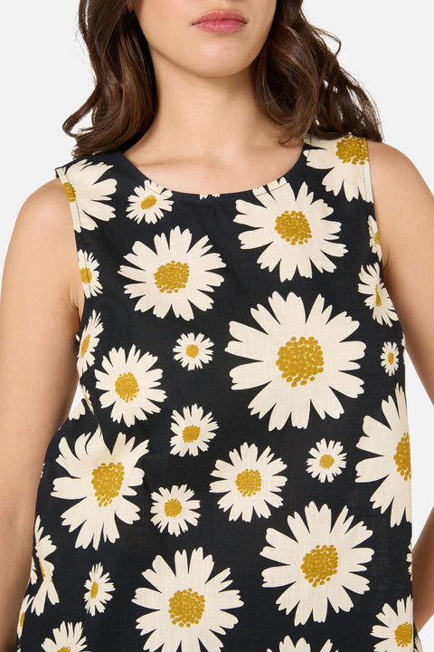 Top con forma de concha de margarita de los años 60